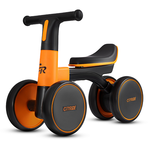 Беговел CITYRIDE, рама сталь, колеса пластик, музыка Шаинского, свет, оранжевый-черный, в/к в Джамбо Тойз #5