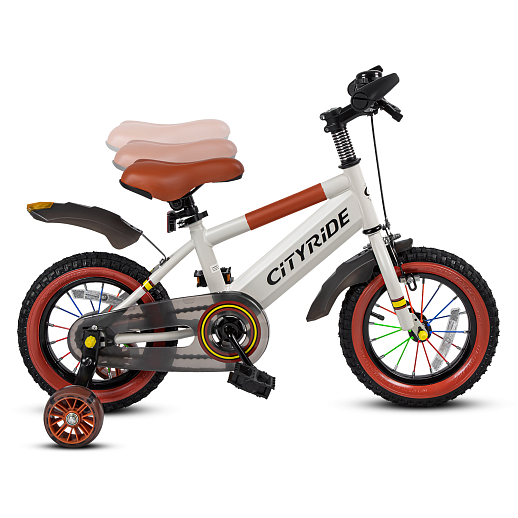 Велосипед двухколёсный CITYRIDE, модель CR-B2-07F52, колеса 12", рама сталь, колеса сталь, балансирные колеса со светом, маячок в заднем крыле, цвет белый в Джамбо Тойз #3