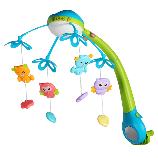 ТМ "Smart Baby" Мобиль" 500 мелодий, проектор, ночник, пульт, ярко-голубой в/к 37*28*10 см в Джамбо Тойз #3