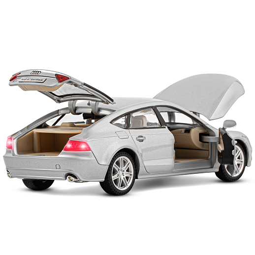 ТМ "Автопанорама" Машинка металлическая 1:24 Audi A7, серебряный, откр. двери, капот и багажник, свет, звук, свободный ход колес, в/к 24,5*12,5*10,5 см в Джамбо Тойз #15