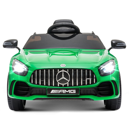 Электромобиль Mercedes Benz AMG на аккум.,12V/4.5AH*1, 380*2, Р/У 2.4GHz, свет, звук, сиденье эко-кожа, колеса EVA,откр.двери,индик.зарядки, MP3/USB, плавн.старт, в/к 111*56*29см. Цвет - зеленый. в Джамбо Тойз #9
