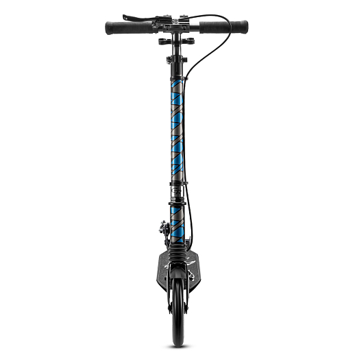 Двухколесный самокат CITY-RIDE 200 disk, ал. 100%. Дека: 46,5*13,5 см., руль: 90,5-105,5 см. Складной, подножка. Аморт. передний/задний. Колеса PU 200/200 мм. Подшипники: Abec-9. Грипсы: резина. Хомуты хром, замок на руле. Ручной дисковый задний тормоз. в Джамбо Тойз #3