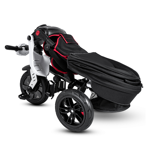 Детский трехколесный велосипед "CITYRIDE LUNAR 2.0". Пятиугольная рама, сиденье 360, складная крыша D600, подножки, надув.колеса 12/10, багажник, сумочка, фара в Джамбо Тойз #25