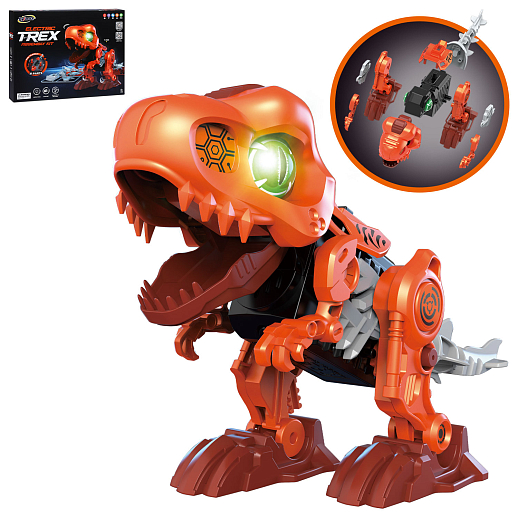 DIY динозавр, сборная модель, на бат., 31 деталь в компл., бионические движения, ходит, двигает головой и хвостом, световые/звуковые эффекты, try me функция, в/к 38*6,5*29см в Джамбо Тойз