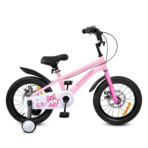 Велосипед двухколёсный CITYRIDE, модель CR-B2-07B, колеса 16", рама сталь, дисковые мех. тормоза, обода сталь, балансирные колёса, цвет розовый в Джамбо Тойз #3