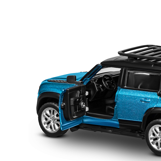 Машинка металлическая 1:43 2020 Land Rover Defender 110, синий, тюнинг, откр. двери, свободный ход колес, в/к 23,5*10*4 см в Джамбо Тойз #2