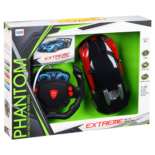 Р/У Машина гоночная, М1:20, 27MHz,4 канала,пульт-руль, свет,цвет красный,с аккум., в/к 33*6,5*25см в Джамбо Тойз #2