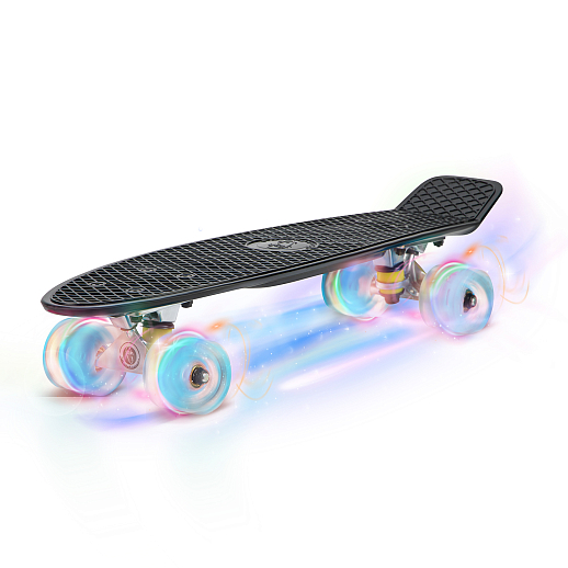 Скейтборд Fish, дека PP р-р 22"х6", колеса 60х45мм 78А, PU, LED, ABEC-7, подвеска алм.3,25" в/п в Джамбо Тойз