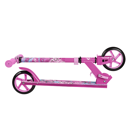 Самокат из 100% стали с полиуретановым колесом диаметром 145 мм, подшипником ABEC-7 грипсы TPR   Размер изделия: 76 * 32 * 96 см Упаковка: 1 шт / коробка, 23*12*68.5 см размер деки:: 51X12 см, розовый в Джамбо Тойз #10