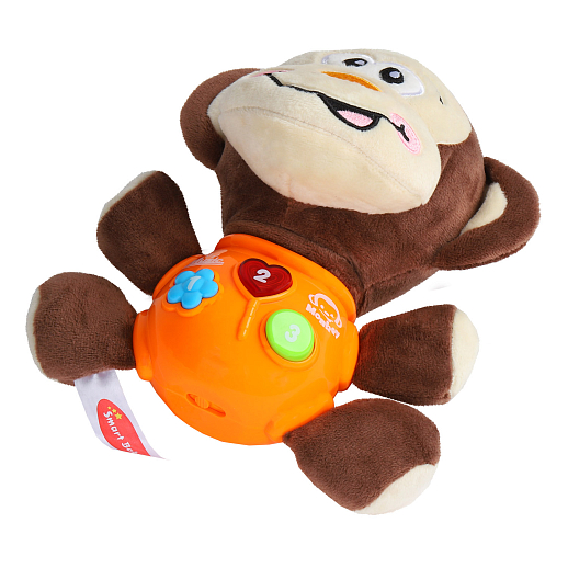 ТМ "Smart Baby" Развивающая мягкая игрушка "Обезьяна" цвет оранжевый, 17 звуков природы , сказок, ме в Джамбо Тойз #4