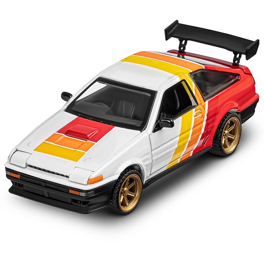 Машинка металлическая 1:37 Toyota Sprinter Trueno (AE86), белый, тюнинг, откр. двери, свободный ход колес, в/к 23,5*10*4 см в Джамбо Тойз #8