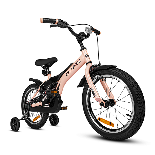 Детский велосипед "Cityride REVO", модель CR-B2-05, рама сталь, кожух цепи 100%, обода алюм. 16", втулки сталь, покрышки 2,125, страх. колеса, руль сталь. вынос сталь, задние ножные тормоза, передний клещевой, крылья пластик, отражатели пер/зад и на спицах, цвет розовый в Джамбо Тойз #3
