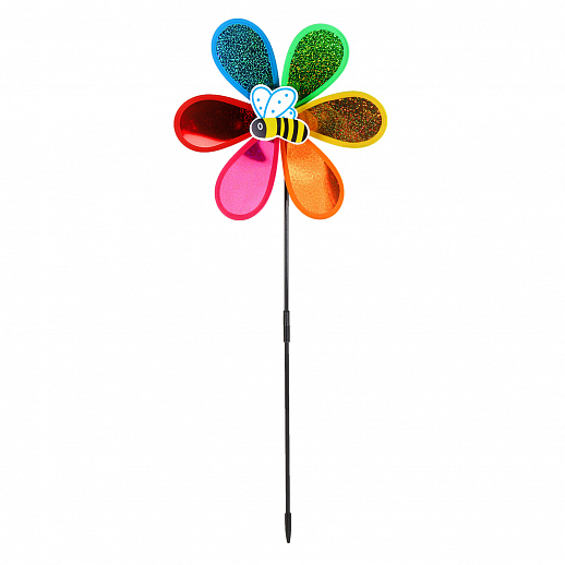 Ветерок,палочка52cм+ цветочка28cм,серединка цветка,микс насекомых,пластик плотн,блест, в наборе 12шт в Джамбо Тойз #11