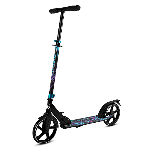2хкол. самокат CITYRIDE 200, сталь 100%, грипсы 135мм TPR, колеса PU 200/200 мм. Черный в Джамбо Тойз #2