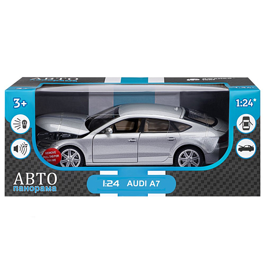 ТМ "Автопанорама" Машинка металлическая 1:24 Audi A7, серебряный, откр. двери, капот и багажник, свет, звук, свободный ход колес, в/к 24,5*12,5*10,5 см в Джамбо Тойз #19