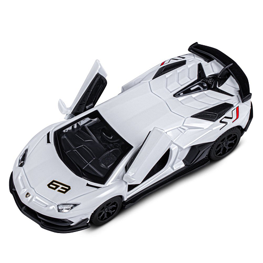 ТМ "Автопанорама" Машинка металл. 1:43 Lamborghini Aventador SVJ, белый, инерция, откр. двери, в/к 17,5*12,5*6,5 см в Джамбо Тойз #11