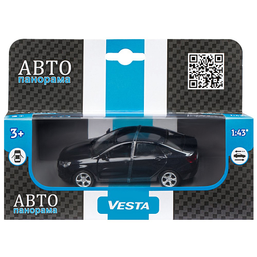 ТМ "Автопанорама" Машинка металлическая 1:43, LADA VESTA черная, откр. 2 двери., инерция в Джамбо Тойз #3