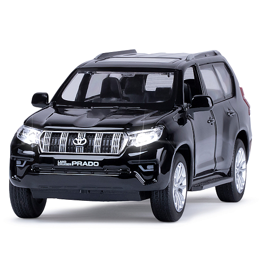 ТМ "Автопанорама" Машинка металлическая 1:32 Land Cruiser Prado, черный, свет, звук, откр. двери, капот и багажник, инерция, в/к 17,5*13,5*9 см в Джамбо Тойз #4
