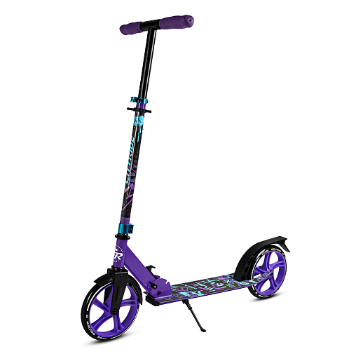 2хкол. самокат CITYRIDE 200, сталь 100%, грипсы 135мм TPR, колеса PU 200/200 мм. Фиолетовый в Джамбо Тойз #2