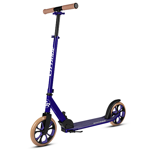 Двухколесный самокат CITYRIDE 200, ал. 50/50%, t-bar сталь, грипсы 135мм TPR, колеса PU 200/200, 86A, подножка, abec 9, сиреневый в Джамбо Тойз #3