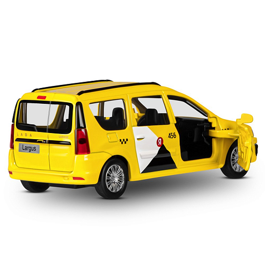 Яндекс Go Машинка металлическая 1:43 Lada Largus, желтый, инерция, откр. двери, 17,5*12,5*6,5 см в Джамбо Тойз #6