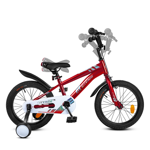 Велосипед CITYRIDE 16", модель CR-B2-07F41, рама сталь, обода алюминий, ножной тормоз, балансирные колёса, цвет красный хамелеон в Джамбо Тойз #9