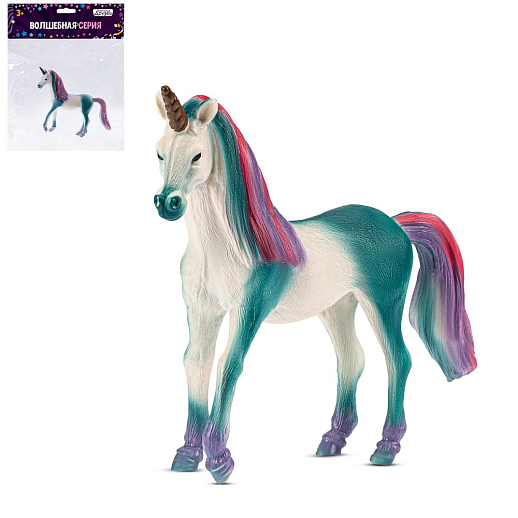ТМ "КОМПАНИЯ ДРУЗЕЙ", серия "Животные планеты Земля", игрушка "Единорог", голубой, в/п 18*4,3*10,8 см в Джамбо Тойз