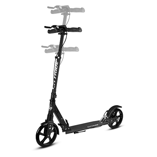 2хкол. самокат CITYRIDE 200MM disk, ал. 100%. Аморт. передний/задний. Колеса PU 200/200 мм. Подшипники: Abec-9. Грипсы: резина. Хомуты анод., замок на руле. Ручной дисковый задний тормоз. в Джамбо Тойз #13