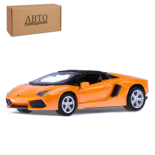 ТМ "Автопанорама" Машинка металл. 1:43 Lamborghini Aventador LP700-4 Roadster, оранжевый, инерция, откр. двери, в/к 16*7,5*5 см в Джамбо Тойз