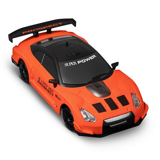 Машинка скоростная для дрифта на радиоуправлении AUTODRIVE, 1:24 2.4G, 4WD, 4 канала: вперед/назад, повороты, сменные шины, свет, с зарядкой, цвет оранжевый, в/к 24,1х10,3х23,7 см в Джамбо Тойз #4