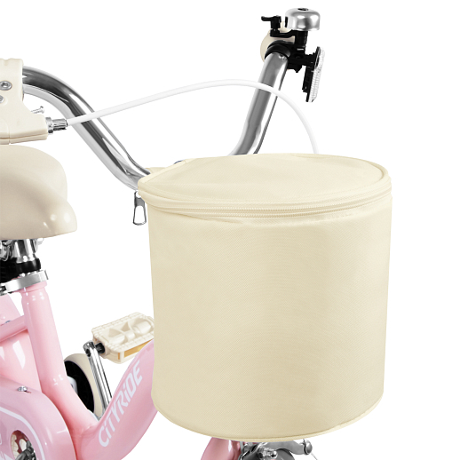 Велосипед CITYRIDE 16", модель CR-B2-09F4, рама сталь, обода алюминий, седло с пружинами, багажник, корзина, балансирные колёса, цвет розовый в Джамбо Тойз #4