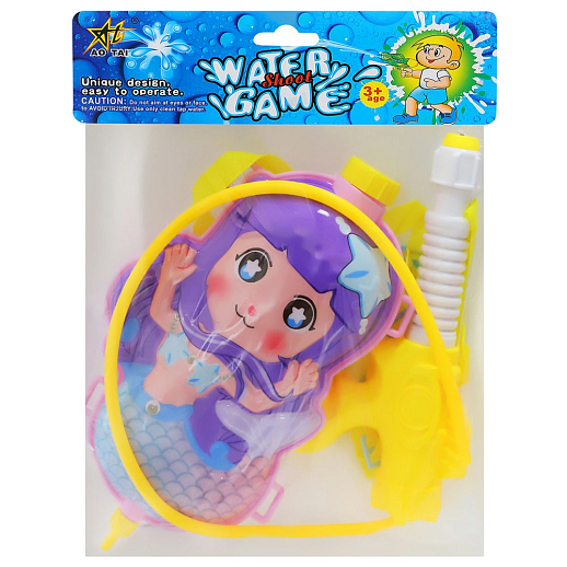 Водный пистолет с рюкзаком "Русалка", фиолетовый, в/п 32,5*19*6,5 см в Джамбо Тойз #49