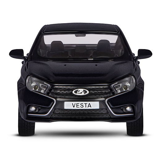 Машинка металлическая Автопанорама, инерционная, коллекционная модель LADA VESTA седан, масштаб 1:24, свет, звук, открываются 4 двери, капот, багажник, черный, в/к 24,5*12,5*10,5 см в Джамбо Тойз #10