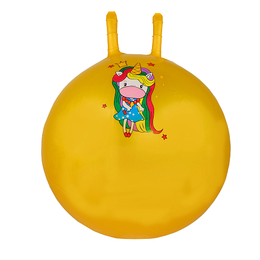 Мяч-прыгун детский, 55CM с рожками,  1 цвет, 450 г, ПВХ Желтый. Единорог микс в Джамбо Тойз