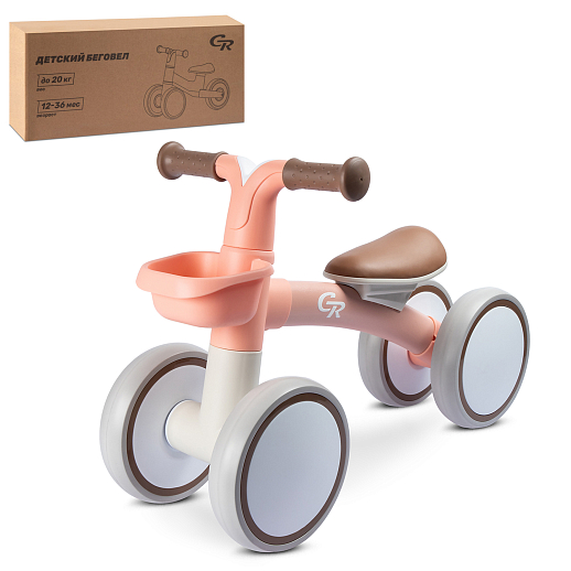 Игрушка, несущая на себе массу тела ребенка, предназначенная для езды: "Беговел четырехколесный", цвет коралловый, CR, артикул CR-BB-01CR в Джамбо Тойз
