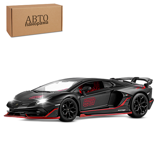 Игрушка для детей: Машинка металлическая, 1:24, Lamborghini, цвет черный, свободный ход колес, свет, звук, артикул JB1251757 в Джамбо Тойз