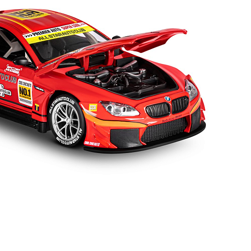 ТМ "Автопанорама" Машинка металлическая, 1:24 BMW M6 GT3, красный, откр. двери и капот, свет, звук, свободный ход колес, в/к 24,5х12,5х10,5 см в Джамбо Тойз #21