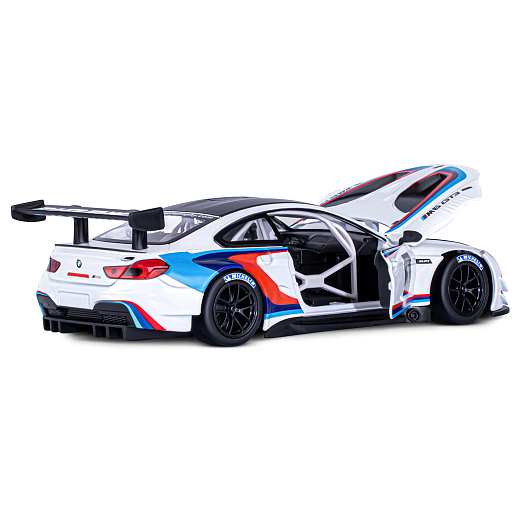 ТМ "Автопанорама" Машинка металлическая, 1:24, BMW M6 GT3, белый,  откр. двери и капот, свет, звук, свободный ход колес, в/к 24,5 х 12,5 х 10,5 см в Джамбо Тойз #15