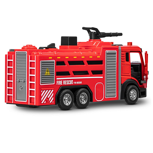 Пожарная металлическая машинка , красный, откр. двери, инерция, спрей, 22*6,5*11 см, в/к в Джамбо Тойз #10