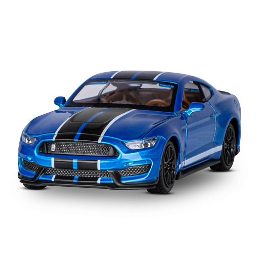 ТМ "Автопанорама" Машинка металлическая 1:32 Ford Shelby GT350, синий, свет, звук, откр. двери, капот и багажник, инерция, в/к 17,5*13,5*9 см в Джамбо Тойз #4