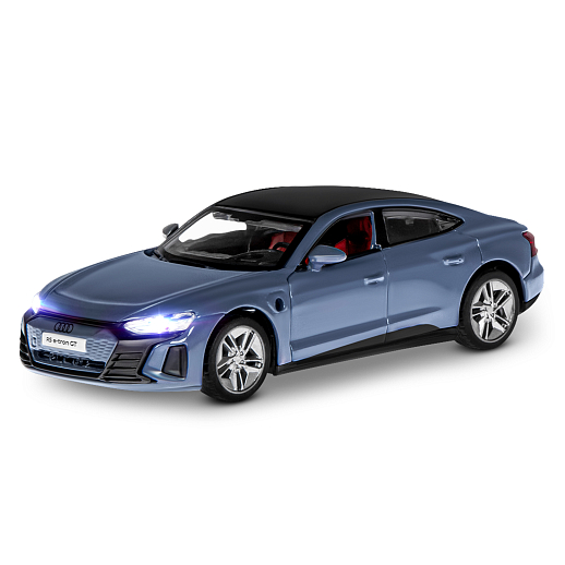 Машинка металлическая 1:36 Audi RS e-tron GT с зарядной станцией, серый, свет, звук, откр. двери и капот, инерция, в/к 20,6*9,*9 см в Джамбо Тойз #6