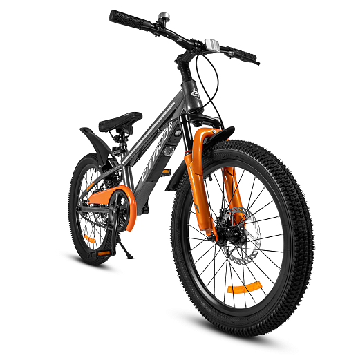 Двухколесный велосипед CITYRIDE, модель CR-B2-10, колеса 20 дюймов, рама сталь, дисковые механические тормоза, свет в раме, подножка, BT, цвет серый металлик в Джамбо Тойз #4