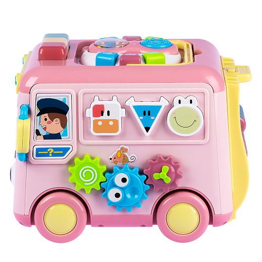 ТМ "Smart Baby" Развивающая игрушка "Автобус" цвет розовый, Шаинский, 57 звуков, стихов, мелодий, песен. Сказки и загадки. Свет, звук, регулирующаяся громкость, в/к 31х22,5х23,5 см в Джамбо Тойз #9