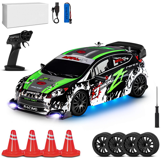 Р/У Машина для дрифта,1:24,2.4GHz,4WD,свет,с аккум, цвет зел./черн./красн., в/к 28*8*22,5см в Джамбо Тойз