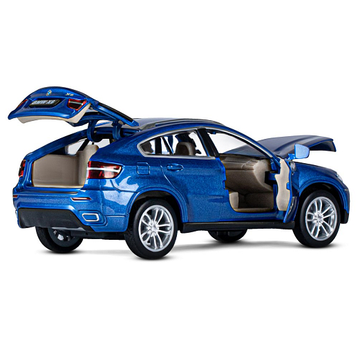 ТМ "Автопанорама" Машинка металлическая 1:32 BMW X6, синий, свет, звук, откр. двери, капот и багажник, инерция, в/к 17,5*13,5*9 см в Джамбо Тойз #16