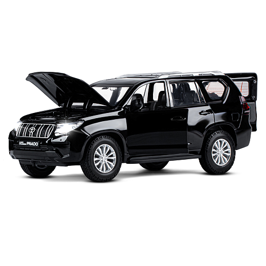 ТМ "Автопанорама" Машинка металлическая, 1:24, Land Cruiser Prado, черный, открываются двери, капот и багажник, свободный ход колес, световые и звуковые эффекты, в/к 24,5х12,5х10,5 см в Джамбо Тойз #7
