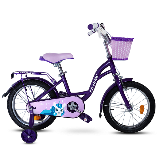 Детский велосипед "City-Ride Tempo". Рама - сталь, стальн..обод 16", шины 2,125, страховочные колеса, корзинка в Джамбо Тойз #2