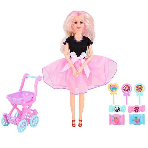 Кукла "Модница" с шарнирными руками, в комплекте тележка и игрушечные продукты, в/к 26х6,5х33 см в Джамбо Тойз #3