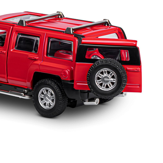 ТМ "Автопанорама" Машинка металлическая 1:32 Hummer H3, красный, свет, звук, откр. двери и багажник, инерция, в/к 18*13,5*9 см в Джамбо Тойз #17