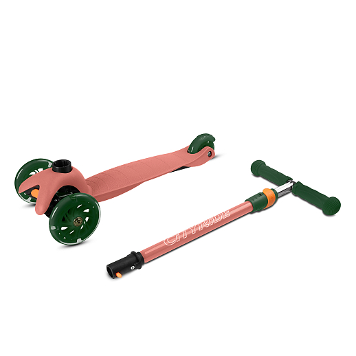 Самокат трехколесный CityRide, пакет, Дека: PP+нейлон, колеса PU 120/76 свет, руль  металл телеск., цвет оранжевый в Джамбо Тойз #8
